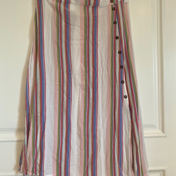 asos side buttoned striped skirt - Picture 1 of 4
